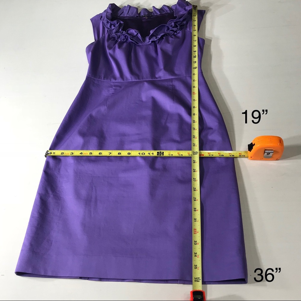 SOLD-Elie Tahari Ruffled Sleeveless Shift Dress - Picture 7 of 7